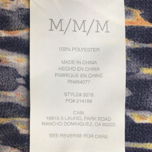 Cabi 3078 Love Peach to Blue Abstract Ombre Print Peter Pan Collar Popover Top - Picture 11 of 12